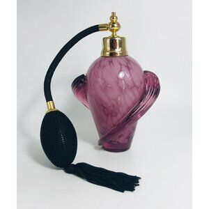 Irice Mottled Pink Hand Blown Glass Atomizer Perfume Bottle Irving Rice